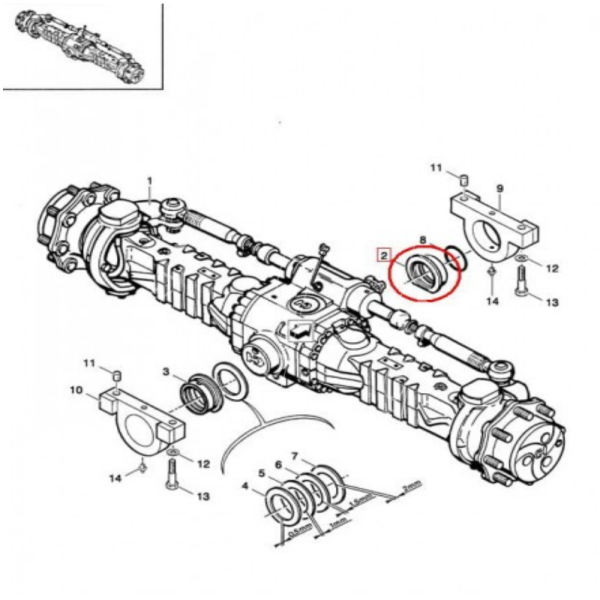 Tulejka zawieszenia mostu New Holland LM410,LM420,LM430