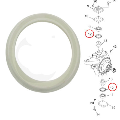 Simmering uszczelniacz sworznia zwrotnicy 3429318M1 Massey Ferguson 3095 3120 3635 3690 6170 6290 8110 8150 8210 8250 55x76x6,5