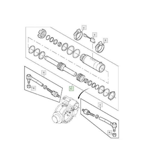 Zestaw uszczelnień siłownika skrętu John Deere 3200, 3400
3215, 3220, 3415, 3420 AZ63721, 0501298369