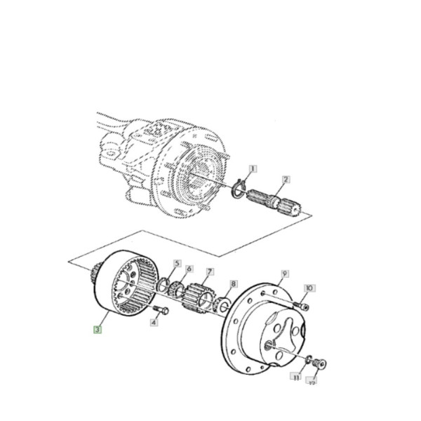 PON49102 Wieniec koła John Deere