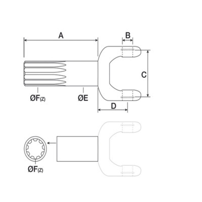 PON3668 John Deere linke Achswelle