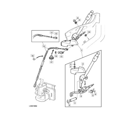 Linka zwalniania zaczepu John Deere AL171269
