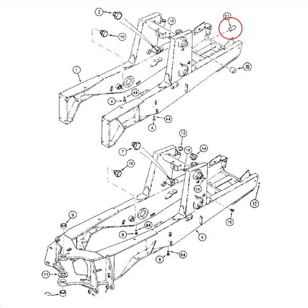 PON2714 Tulejka zawieszenie mostu w ramie