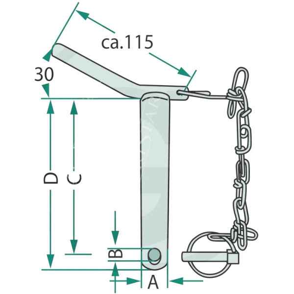 TRP4307 Sworzeń z zawleczką 25x120mm