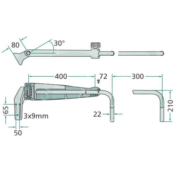 Ramię teleskopowe lusterka lewe prawe Case Maxxum 5120 5130 5140 5150 CX MXM Magnum MX180 MX200 MX220 MX230 1530998C2