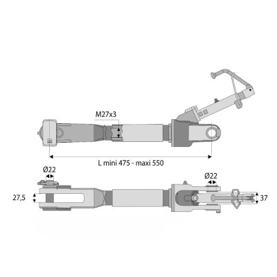 Ramię wieszak podnośnika New Holland T4030F T4040 T4050 T4060 T4.100 T4.90 T4.105 T4.95 Case Quantum 80, 100, 90, 110 84401549