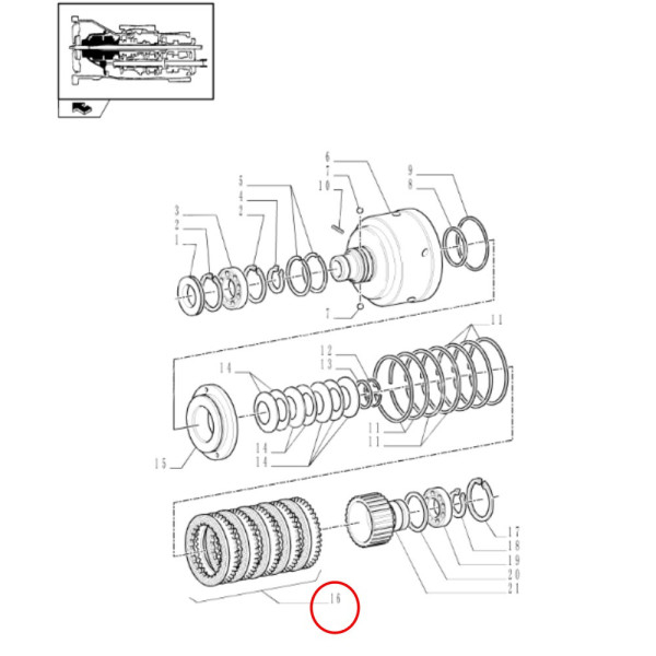 Zestaw naprawczy tarczek przekładek sprzęgła Case MXM Puma New Holland TM120 TM130 TM190 T7030 T7050 T7.000 5172227 87530795