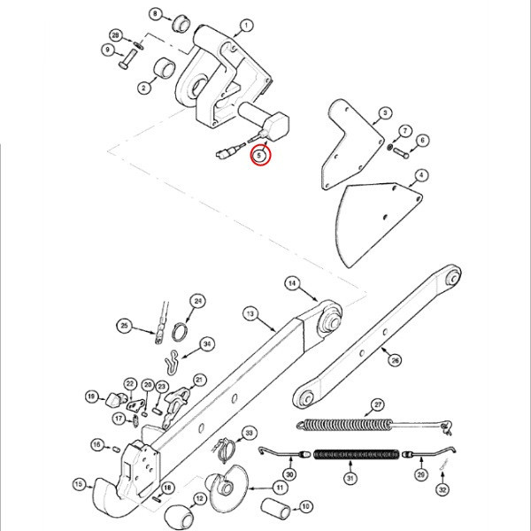 Czujnik sworzeń sensorowy ramion podnośnika 346350A1, 403057A3 403057A1 Case magnum 7150 MX80 mx135 mx170 mccormick mtx