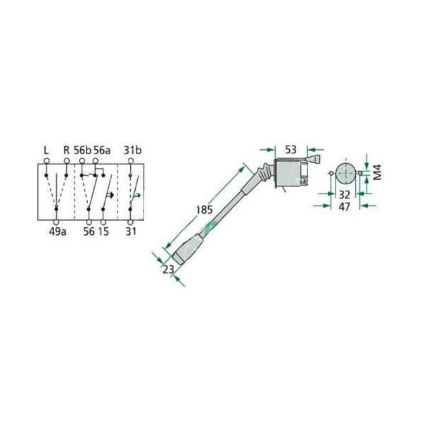 Włącznik kierunkowskazów i świateł mijania Matrot 003394001 00339401