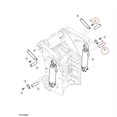 Sworzeń górny siłownika podnośnika ramion John Deere 7200R 7210R 7215R 7230R 8130R 8230R 8330R 8430R R270869