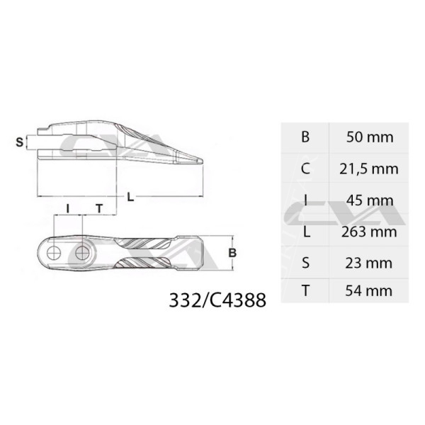 KOP7604 JCB mittlerer Schaufelzahn (alter Typ)