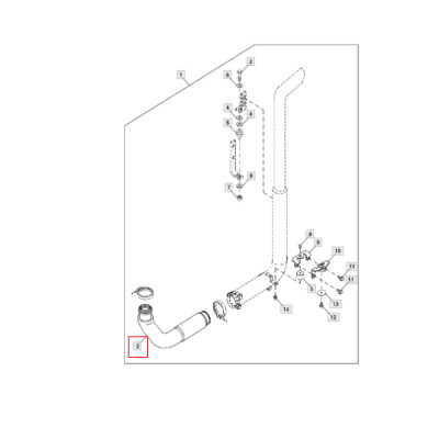 Kolanko tłumika z izolacją John Deere 7600 7700 7800 7610 7710 7810 RE214149 RE173973