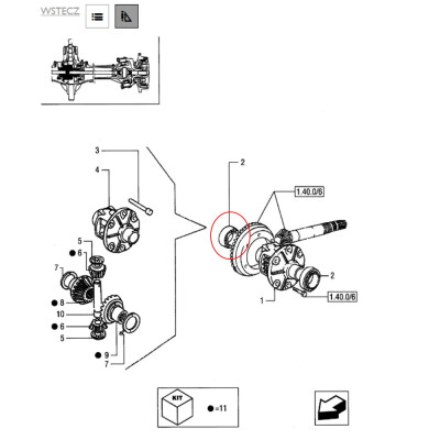 Łożysko piasty koła dyferencjału ataku case puma maxxum new holland t6 24903450 86018151, 73326331 , 87568699