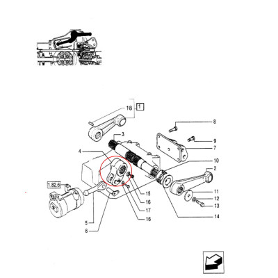 Ramię siłownika podnośnika Case JX55 JX60 JX70 JX90 JX95 New Holland TD60D TD70D TD80D TD90D TD95D Fiat 100-90 85-90 5122372
