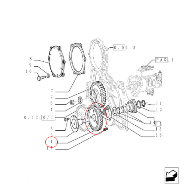 Koło zębate pompy wtryskowej Case JX55 JX60 JX65 JX70 JX75 JX80 JX85 JX90 JX95 New Holland TD70D TD80D TD90D 84524638 98455955