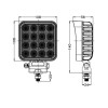 Lampa robocza 64 LED 64W 5120Lm kwadrat rozproszona