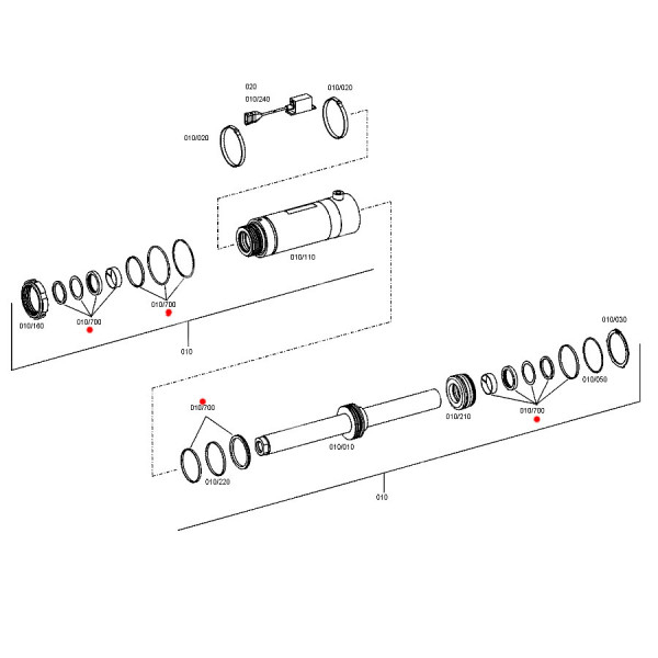 Dichtungssatz für Lenkzylinder 0501298369