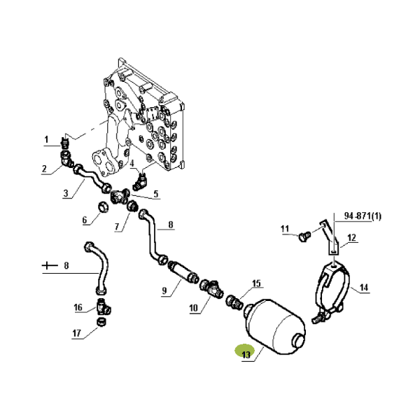 Akumulator hydrauliczny Renault CLAAS:
ARES 540 577 697 725 815 Arion 510 850 Massey Ferguson 3085 5475 6485 6265 7626 8160