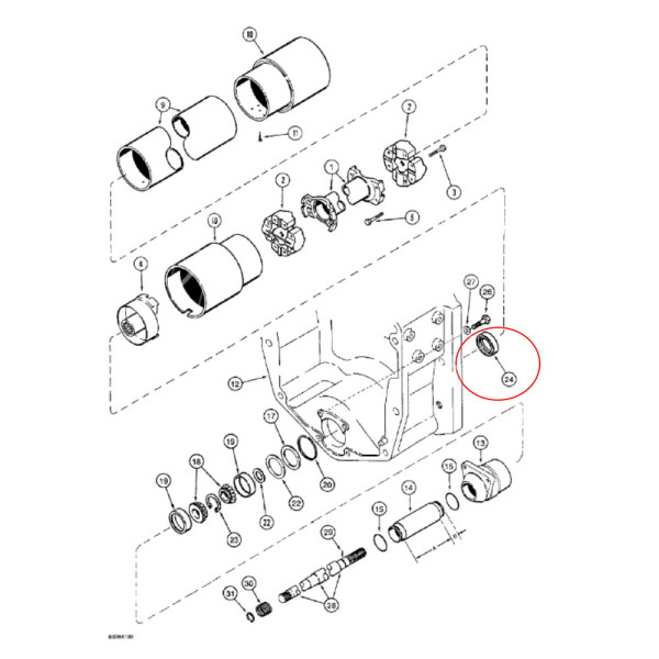 Uszczelniacz wałka skrzyni 46,23mm Case magnum 7130, 7140, 7210, 7220, 7230 7240, 7250 1997920C1