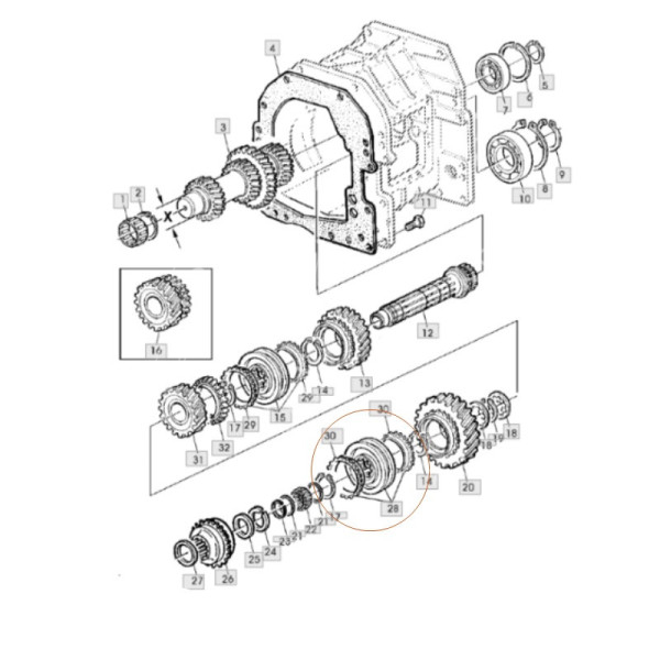 John Deere Serie 6000 Synchronisierer