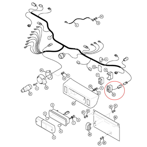 Przycisk podnośnika na błotniku Case MX100, MX110, MX120, MX135, MX150, MX170 New Holland McCormick
MTX 84320254