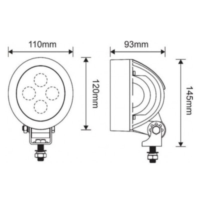 Lampa robocza LED 4000Lum John Deere w dach 6000 5000 kombajn  T550,