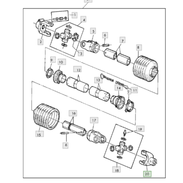 JD- Z66389 Widełki Wału Napędu Hederu