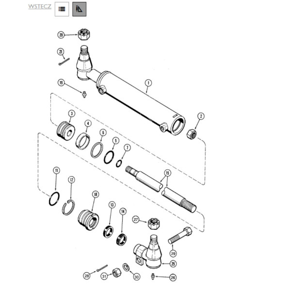 Siłownik hydrauliczny skrętu częsci Case:
Magnum 7210 PRO 7220 7320 7420 7250  435662A1, 231007A1
