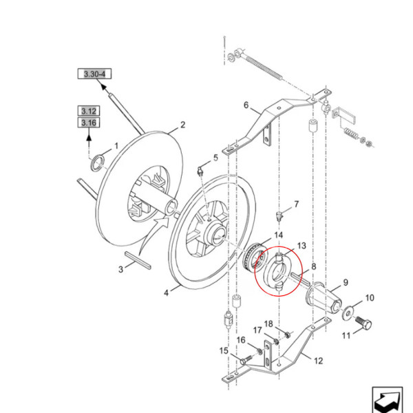 389005 8389005 Obudowa łożyska wariatora New Holland TF42 TF44 TF46 TX30 TX32 TX34 TX36 TX62 TX63 TX64 TX65 TX66 TX67 TX68 Case
