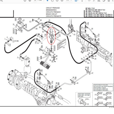 Zestaw naprawczy pompki hamulcowej Manitou MT1230 MT1240 MT1740 MLT629 MLT630 MLT633 MLT634 MLT740 ML 601676 233732