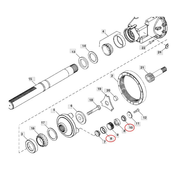 Łożysko satelity John Deere  JD8161 /JD7425  57.15x96.838x21 mm