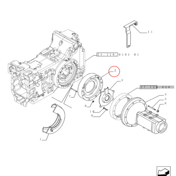 Obudowa hamulca prawa Case Puma 115 125 140 150 155 160 165 New Holland T7.175 T7.200 T6030 T6050 T6070 87683203 51485001