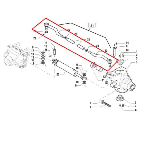 86027263 końcówka kierownicza New Holland 8670A 8770A 8870A 8970A