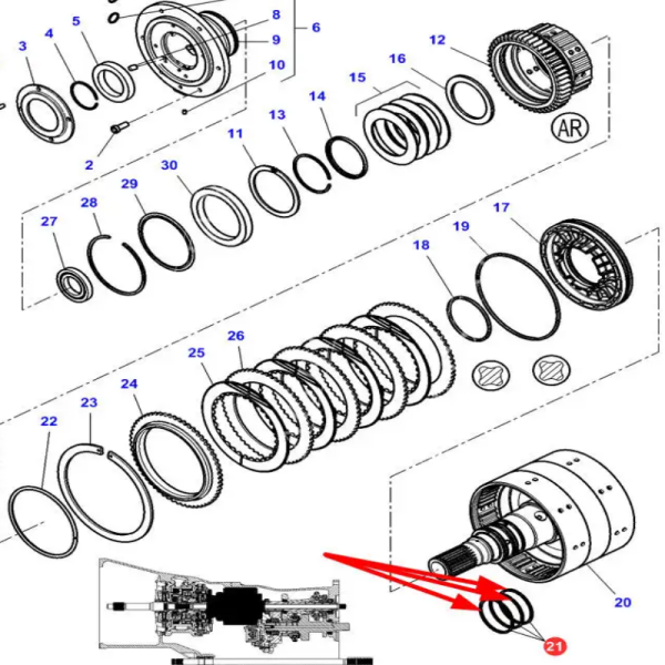 SKR7203 Pierścień Uszczelniający Wałka Sprzęgłowego Massey