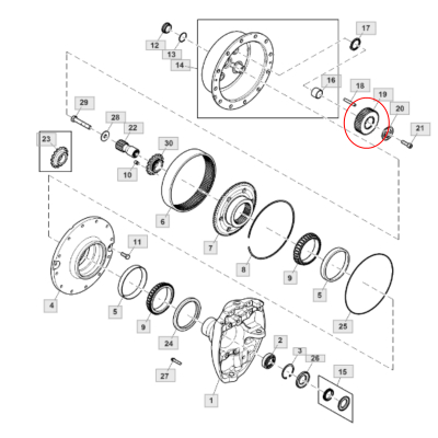 PON4895 Koło Zębate Satelita Układu Planetarnego Z-43 R555814 , R334414