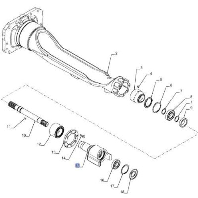 Mufa uchwyt wału napędowego 87618799 New Holland T6080, T6090 T7.170, T7.185, T7.200 TM115, TM120, TM125, TM130 Case Puma 125 13