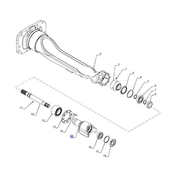 Mufa uchwyt wału napędowego 87618799 New Holland T6080, T6090 T7.170, T7.185, T7.200 TM115, TM120, TM125, TM130 Case Puma 125 13