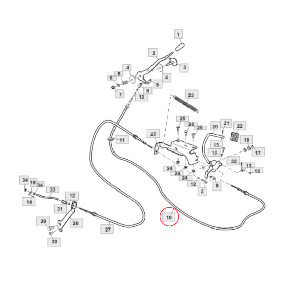 linka gazu nożnego john deere 5050E 5055E 5065E 5075E 5060E 5303 5403 5503