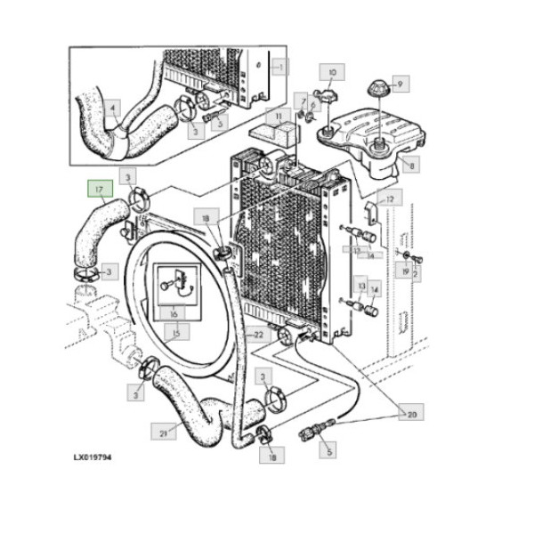 SUC3064 Przewód chłodnicy górny