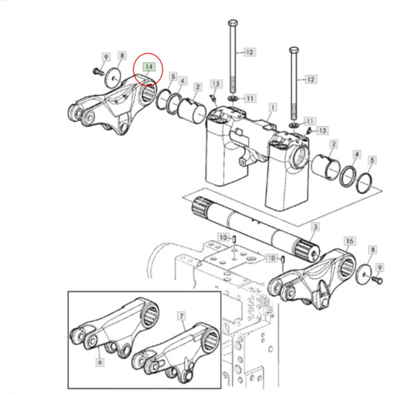 Ramię podnośnika prawe John Deere 6020 6120 6220 6320 6420 6520 66206215 6515 6020SE 6120SE 6620SE L157536