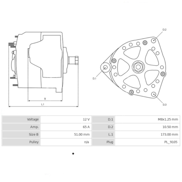 Alternator A186125 , A187873 0120488205, 0120489475