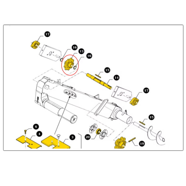 80421216 Zębatka górna podajnika kłosowego New Holland TC52 54 56 TC5040 5050 5060 8030 8040 80823413 87757278