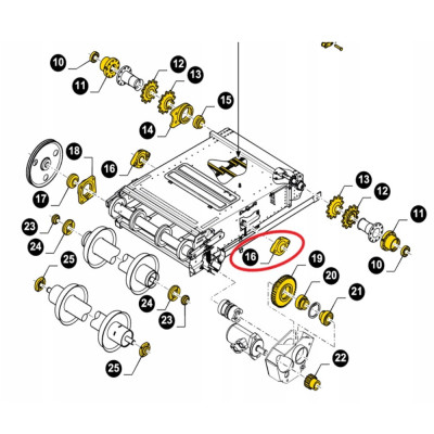 9514667 Łożysko z obudową dolnego wałka gardzieli New Holland 8030 8040 TF42 44 46 76 78 TX30 32 34 36 62 63 89515667