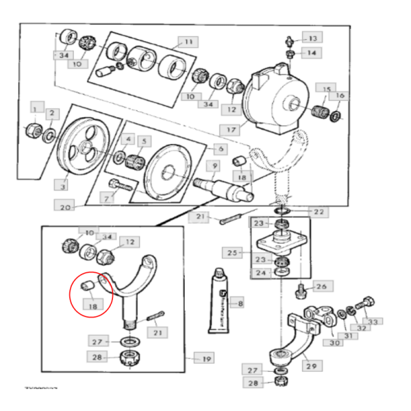 E57837 Tulejka Widełek Przekładni Napędu Kosy
