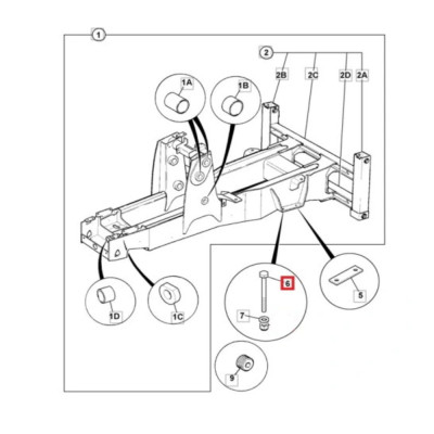 Śruba mocowania mostu JCB 3CX 4CX 530 531 535 540 826/01665 280mm