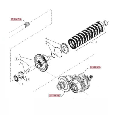 Kosz sprzęgła wał skrzyni biegów case puma 140 150 145 115 165 155 130 New Holland t6090 t7.190 170 200 84309005 84309006