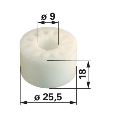 122704, 72504810 Rolka siedzenia Grammer 9x25,5x18mm