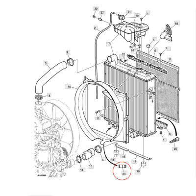Korek spustowy chłodnicy John Deere 6020 6120 6220 6620 6130 6230 6330 6430 6630 7220 AL155781