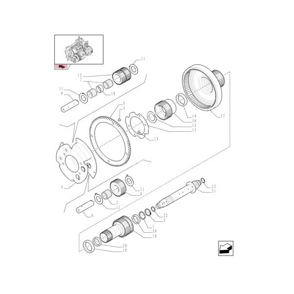 SKR7211 Getriebe-Satellitenkorbgehäuse