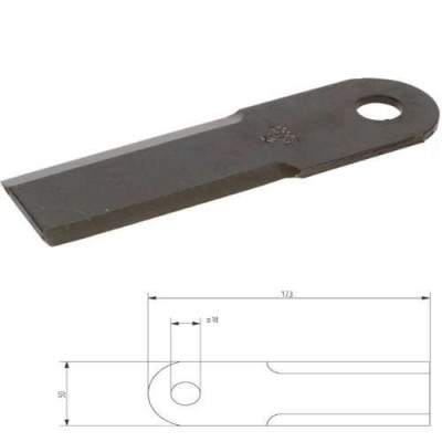 Nóż sieczkarni ruchomy 173mm John Deere 2054 2064 2264  2056 2256 2266 bisso deutz new holland TX32, TX34, TX36 TC56 Z53454